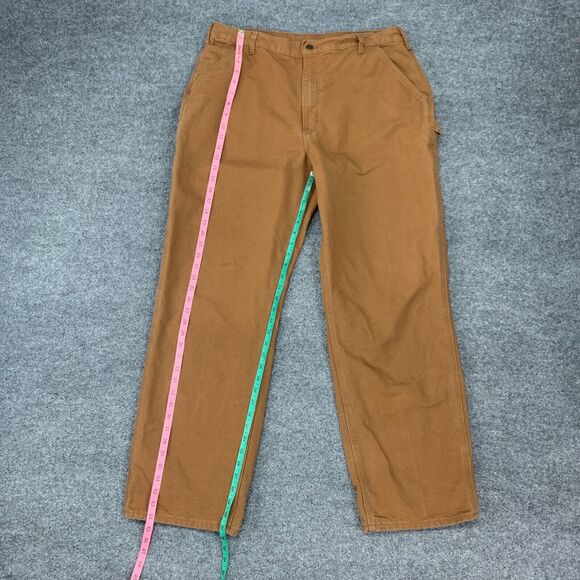 Carhartt Work Pants Mens 38x32 Pecan Original Dungaree Heavy Ripstop Cotton - Picture 7 of 13